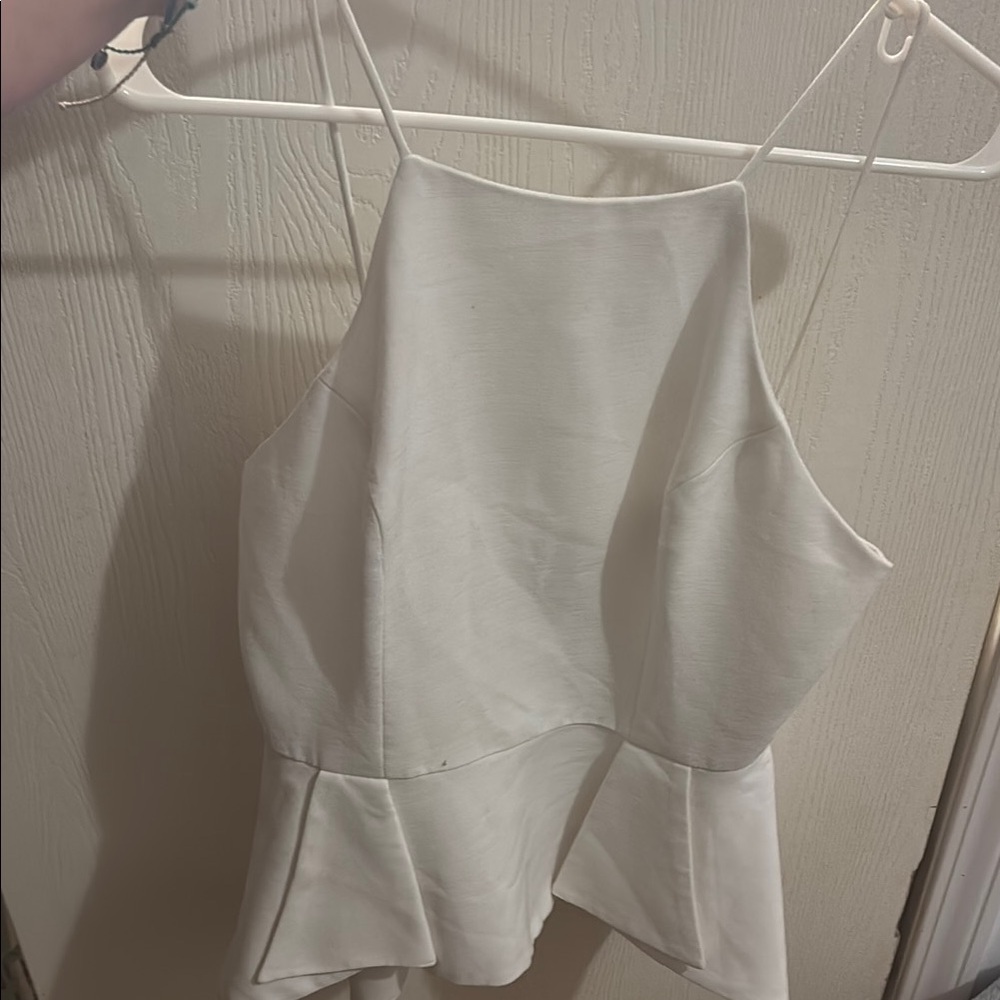 Gray Asymmetrical Peplum Camisole Sleeveless Top